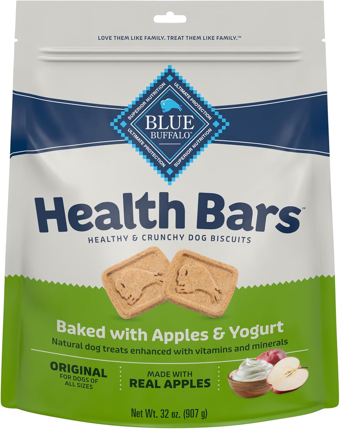 Blue Buffalo Mini Health Bars Apples & Yogurt Crunchy Dog Biscuits, Bite-Sized for Training, Oven-Baked with Real Apples & Natural Ingredients, Healthy Dog Treats, 16 oz. - Image 13