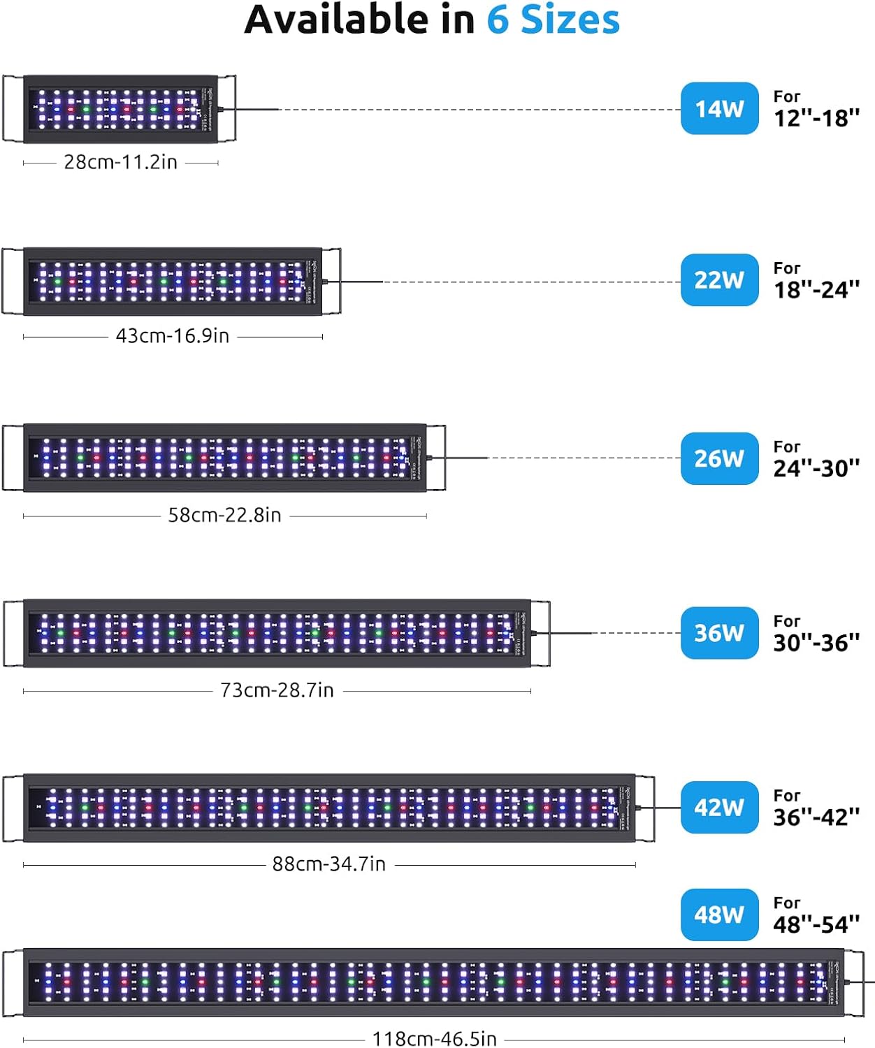 SEAOURA aquarium light packaging box content layout