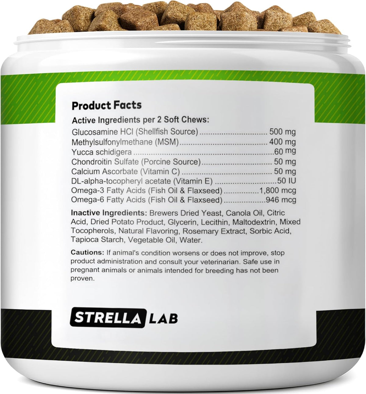 Premium hip and joint supplement for dogs containing chondroitin and MSM