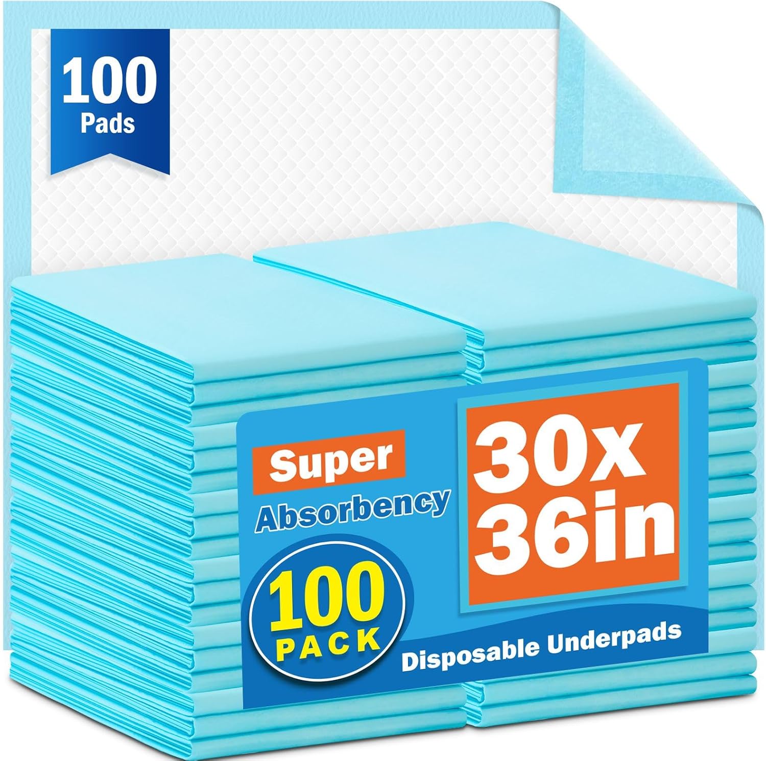 Visrie 100 count disposable adult bed pads front box view