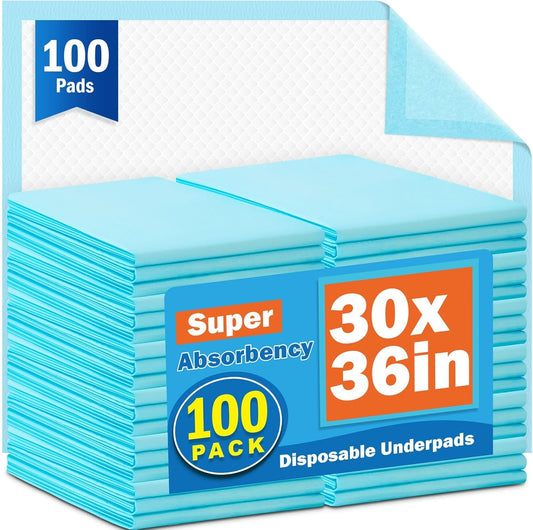 Visrie 100 count disposable adult bed pads front box view