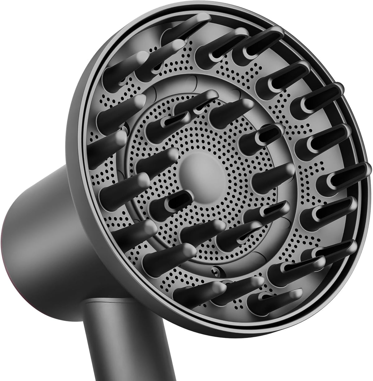 Fabmira 6-Inch Diffuser Attachment front view showing wide bowl and long prongs.