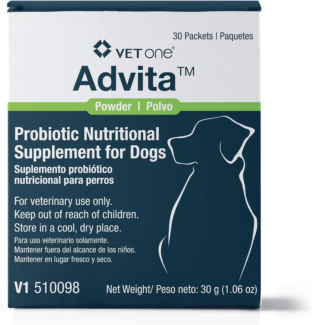 VetOne Advita Probiotic Nutritional Supplement for Dogs 30 Packets box front view