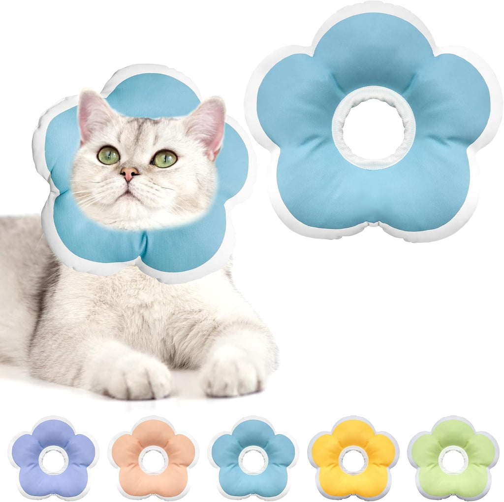 Cat Cone Collar Soft, Waterproof Cats Cones to Stop Licking After Surgery, Adjustable Soft Elizabeth Cats Collars for Wound Healing, Flower Shape Cat Recovery Collar (Pastel Orange, X-Small) - Image 9