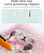 PAPMINI cordless pet hair clipper with built in LED light illuminating dog paw pads
