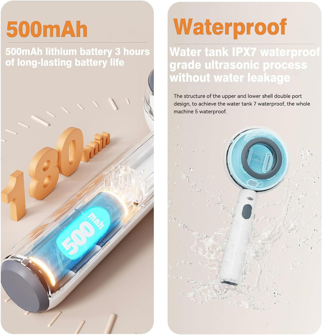 Rechargeable 3 in 1 pet spray brush showing the rotating handle