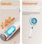 Rechargeable 3 in 1 pet spray brush showing the rotating handle