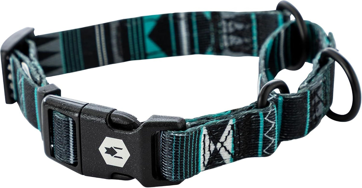 Wolfgang Heavy Duty Martingale Dog Collar with Quick Release Nylon Buckle for Walking & Training, Overland Print, Large - Image 15