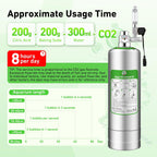 Full components overview of the premium DIY aquatic plant carbon dioxide kit with filter and connection accessories.