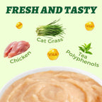 Back of Wellix cat treat packaging with ingredient details