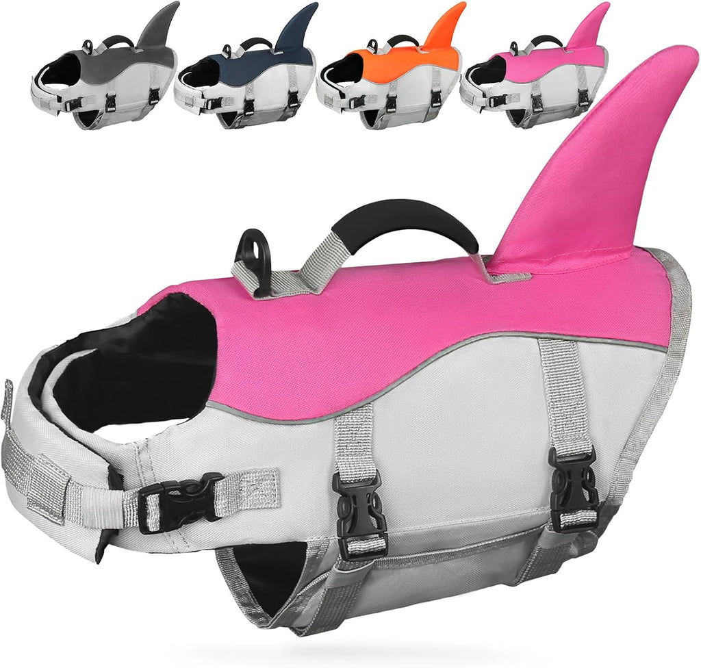 AMZNOVA medium shark fin dog jacket water safety overview