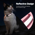 Side view of the lightweight and scratch-resistant pink nylon material used in the ILFINDYOU kitten collar.