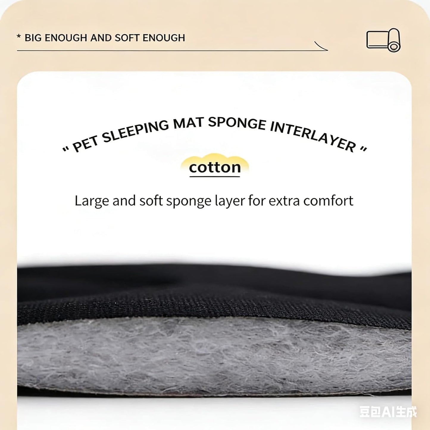 Waterproof surface texture of Zcoyjbi chew resistant crate mat