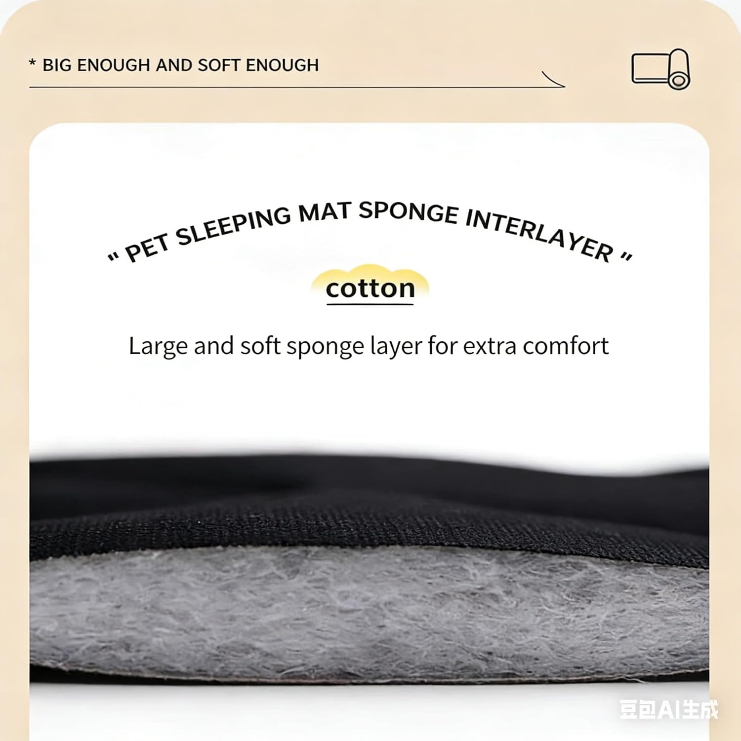 Waterproof surface texture of Zcoyjbi chew resistant crate mat