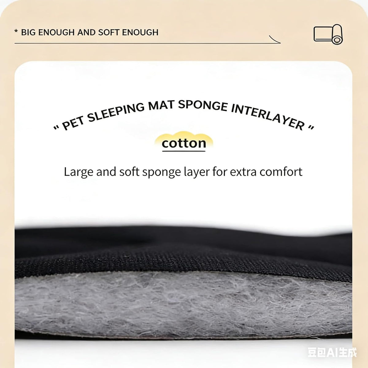 Waterproof surface texture of Zcoyjbi chew resistant crate mat