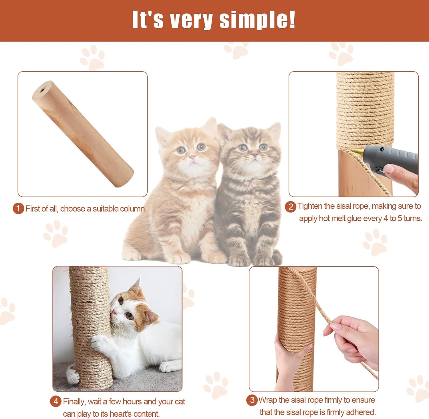 DIY cat tree refurbishment using natural hemp rope