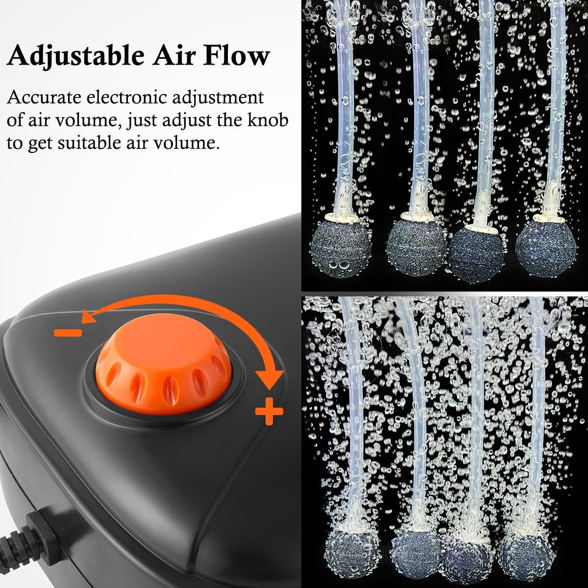 Side profile of Fedour silent aquarium air bubbler