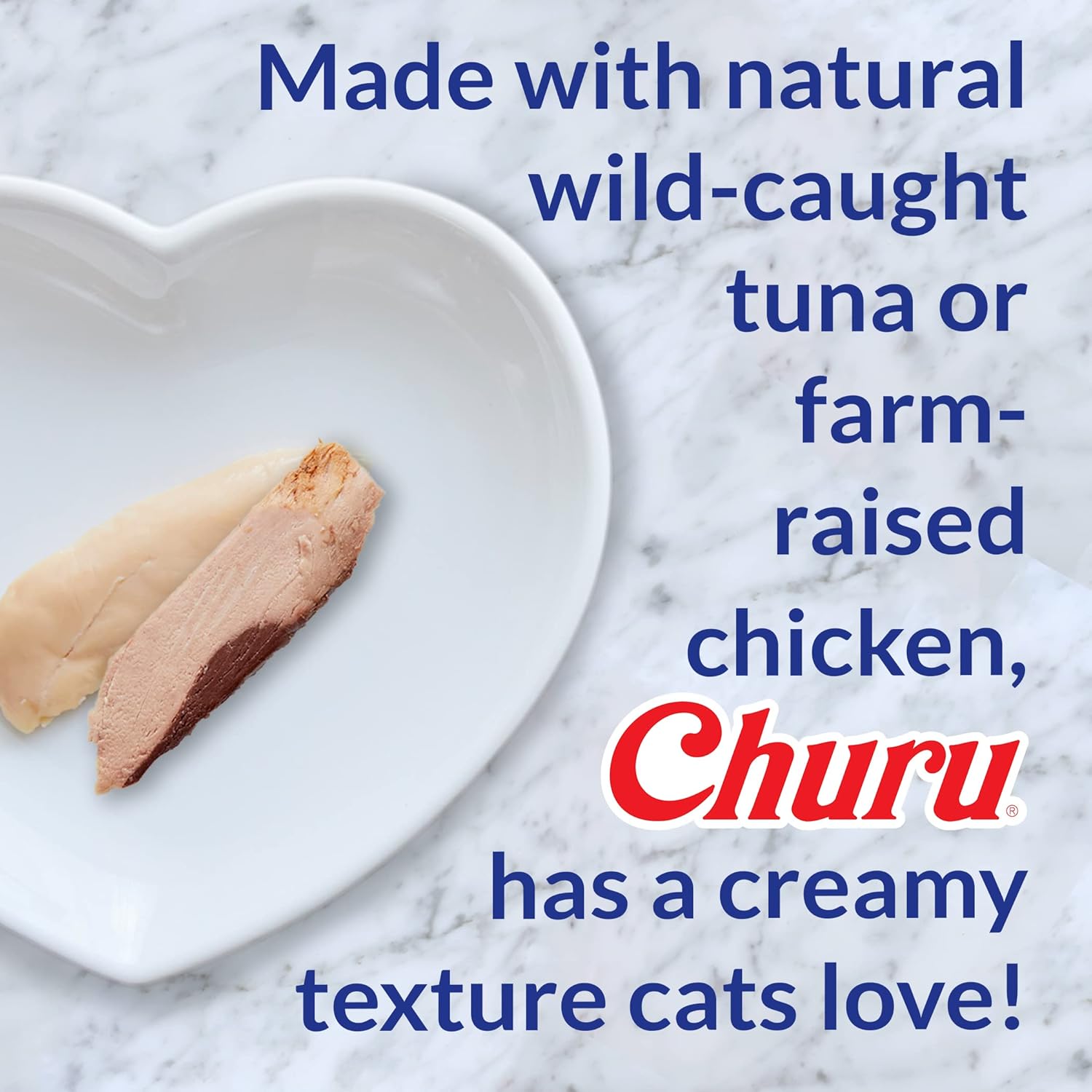 Cat enjoying Inaba Churu tuna puree treat hand feeding