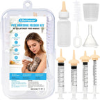 Pet Nursing Feeder Kit, 13PCS Kitten Puppy Feeding Set, Hand Feeding Syringe with Soft Silicone Nipples for Newborn Puppies, Kittens, Hamsters, Rabbits, Small Animals (White) - Image 1