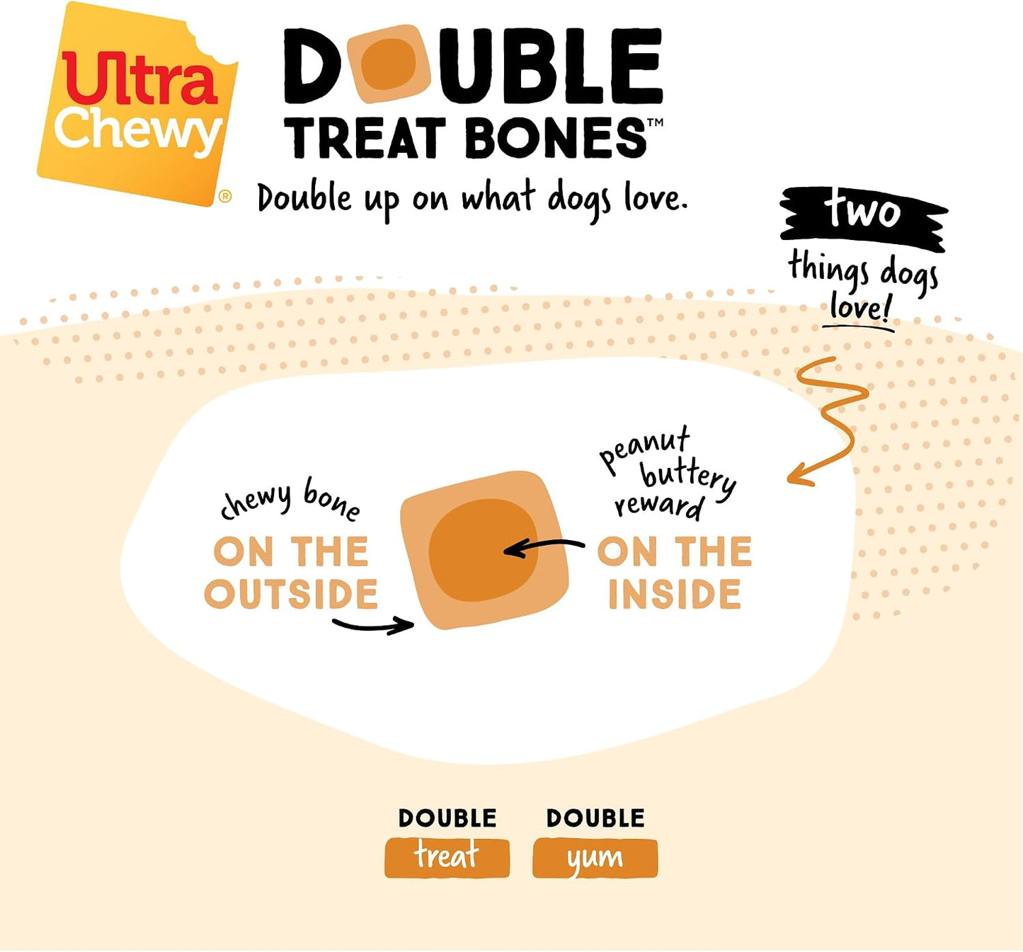 Ultra Chewy bones suitable for large and small breeds
