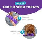 Dog playing with Outward Hound Twistiez interactive plush toy