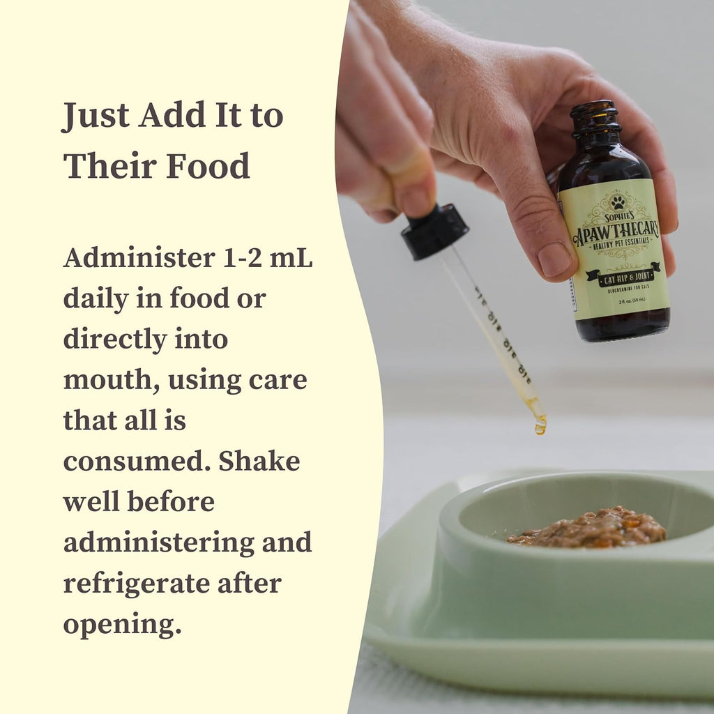 Close up of Sophie's Apawthecary joint supplement ingredients label