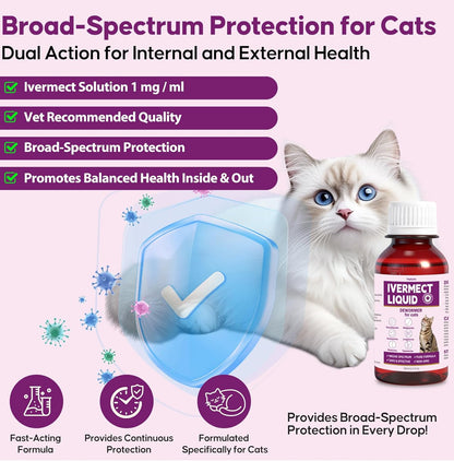 BiKontrun feline digestive cleanser bottle showing parasite support details