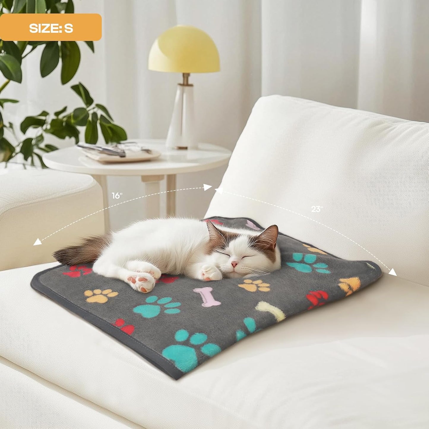 Luciphia soft skin friendly kitten blanket pack laid flat showing paw print texture