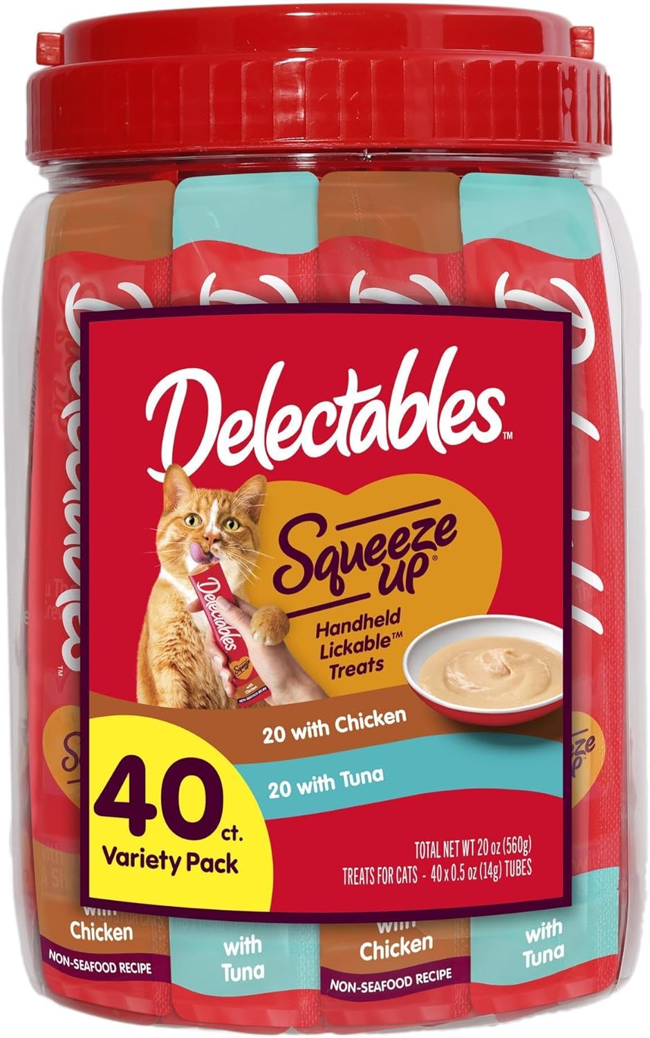 Delectables Squeeze Up Variety Pack, Creamy Squeezable Puree, Lickable Wet Cat Treats, Grain Free, No Added Fillers, No by-Products, No Added Preservatives, 0.5 Ounces Tube, 72 Tubes Total - Image 15