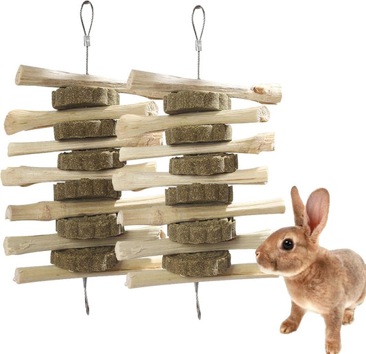 Kathson hanging bunny chew toys front view organic small animal treats
