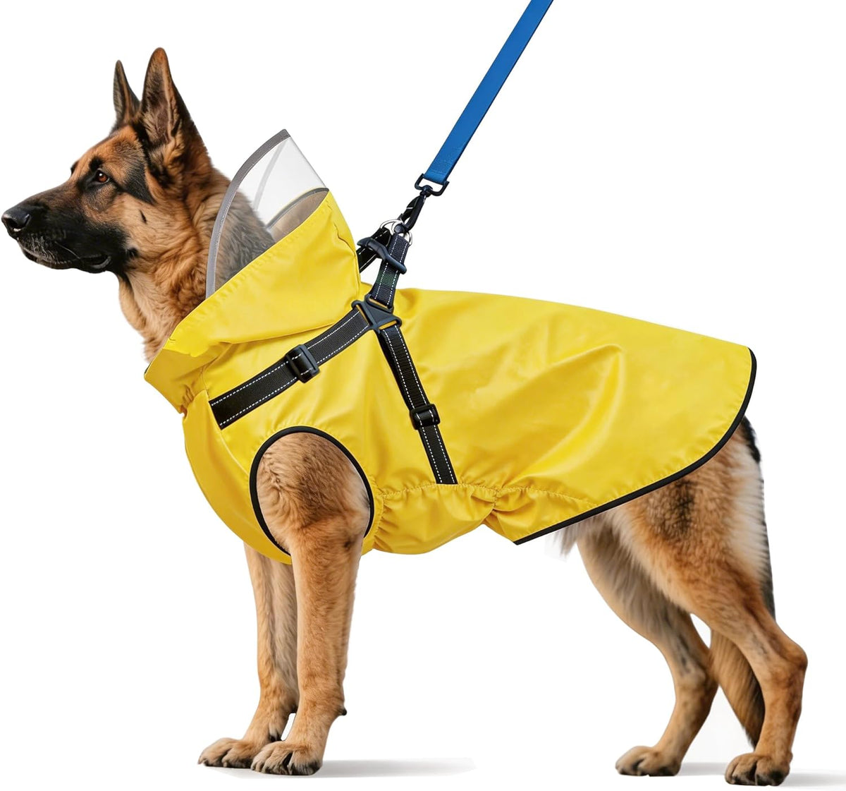 Dog Raincoat: Dog Rain Jacket with Reflective Harness & Removable Hood | Waterproof Dogs Rain Coat Poncho for Large Medium Small Dogs Puppies (Yellow - M) - Image 11