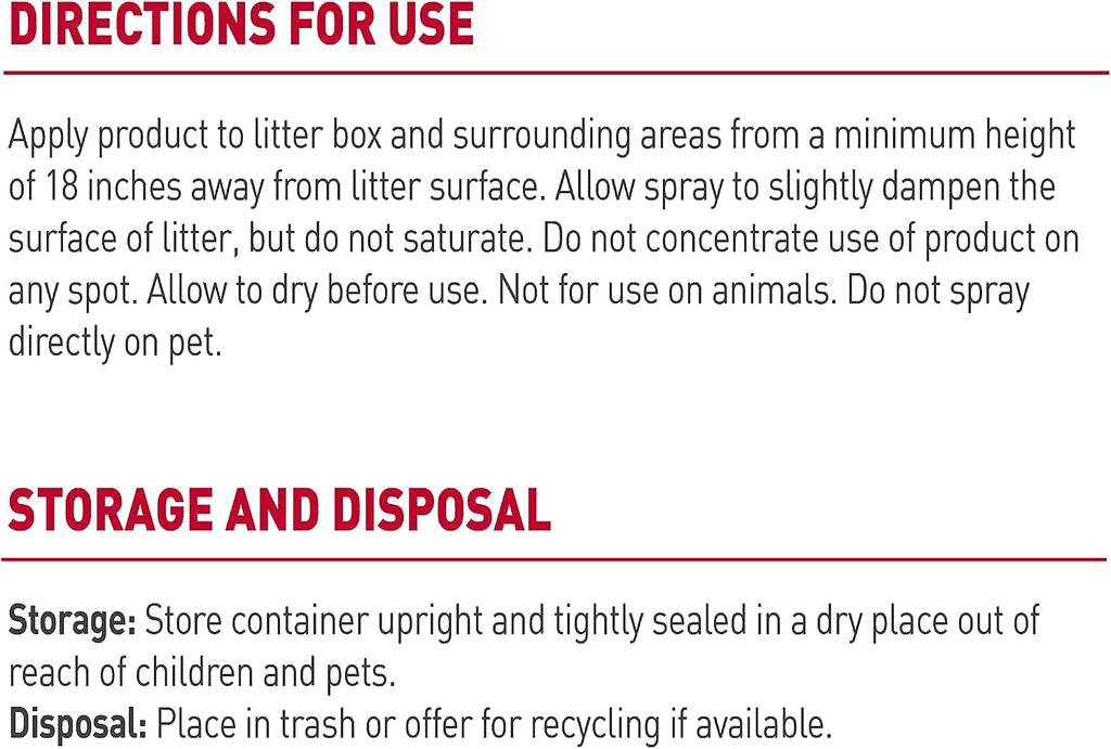 Authentic USA imported Nature's Miracle cat odor eliminator packaging details.
