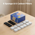 GIOTOHUN Cat Fountain Filters Replacement: 12 Cat Fountain Filter (6 Carbon + 6 Foam Filters) Suitable for GIOTOHUN S11 - Image 8