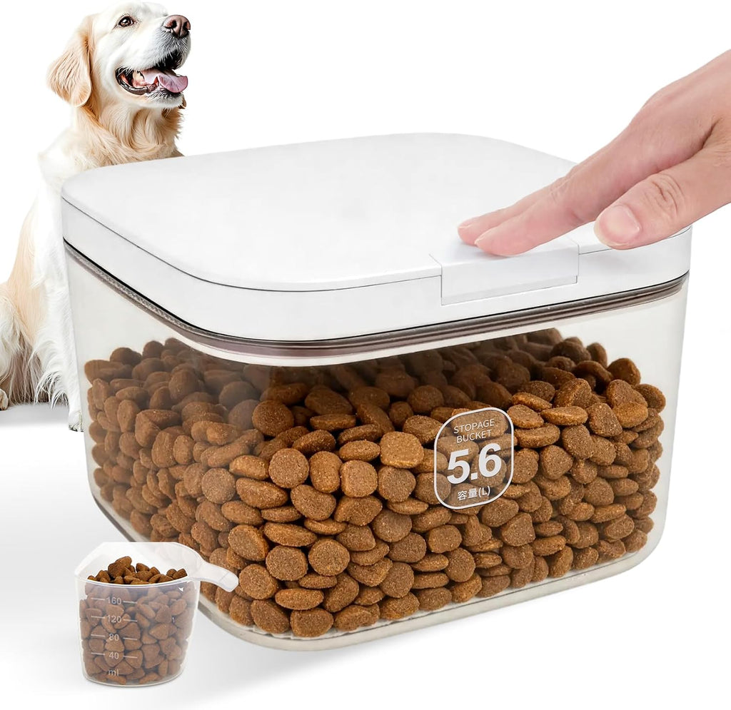12 lbs Airtight Dog Cat Food Storage Container and Dog Treat Containers BPA-Free, PET Clear Stackable Pet Storage Bin, 1-Cup Scoop, 1-Sponge cleaning brush, Pop Top, With handle, Easy Mobility-large - Image 10