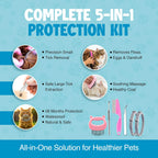 Baravi flea collar and grooming tools set packaging