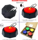 Side view highlighting the safe and durable material construction of the pet speech button.