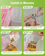 Pawfly Automatic Bird Feeder, Bird Feeder for Cage, No Mess Bird Feeder, Clear Acrylic Bird Cage Feeder, Parrot Feeder for Parakeet, Cockatiel, Budgie & Small Birds - Image 4