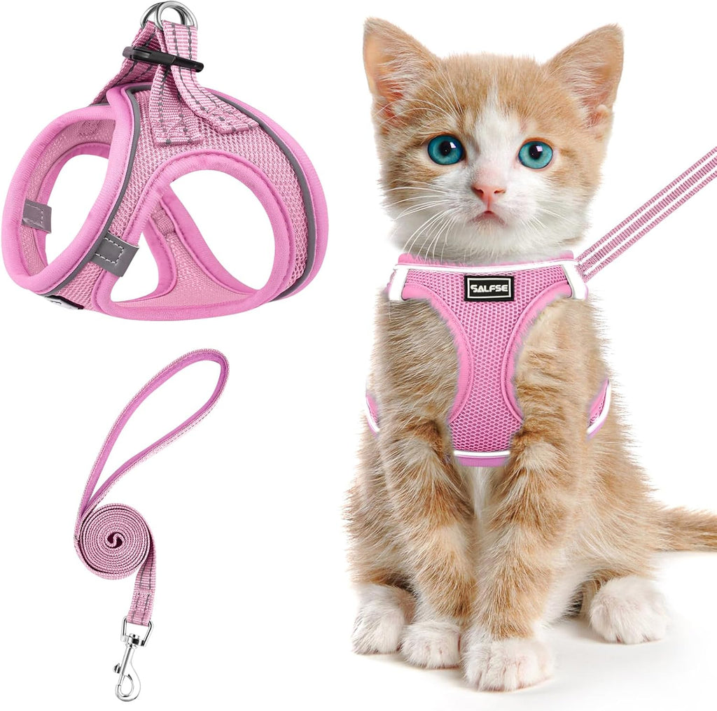 Cat Harness and Leash for Walking Escape Proof, Adjustable Kitten Vest Harness Reflective Soft Mesh Puppy Harness for Outdoor, Comfort Fit, Easy to Control (Blue, XS) - Image 11