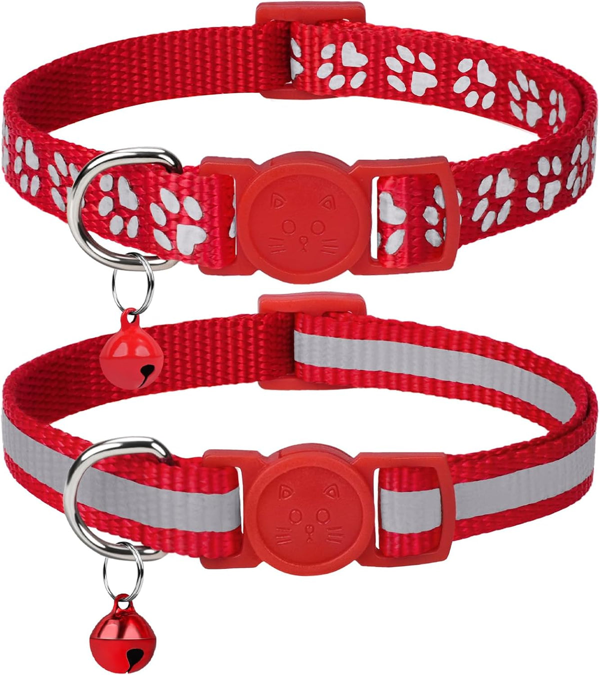 Taglory Reflective Cat Collar Breakaway with Bell, High Visibility Night Strip, Lightweight Adjustable Nylon Collar for Boy Girl Cats, 2 Pack, 7.5-12.5 Inch, Orange - Image 13