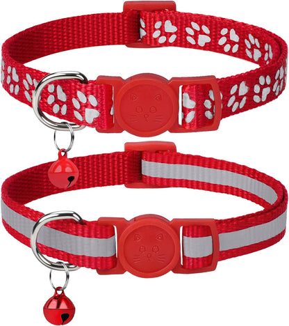 Taglory Reflective Cat Collar Breakaway with Bell, High Visibility Night Strip, Lightweight Adjustable Nylon Collar for Boy Girl Cats, 2 Pack, 7.5-12.5 Inch, Orange - Image 13