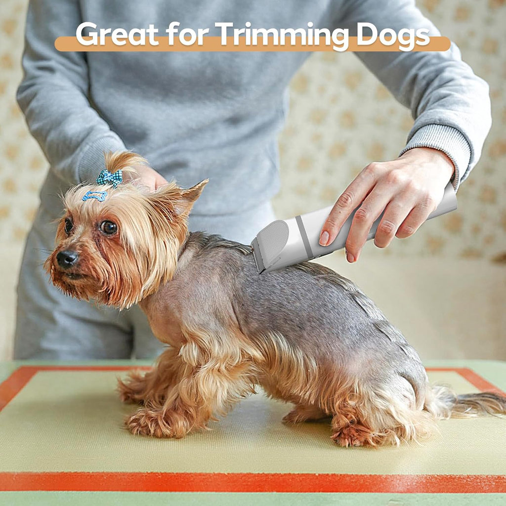 The complete packaging contents of the Masagotti four in one cordless pet grooming kit.