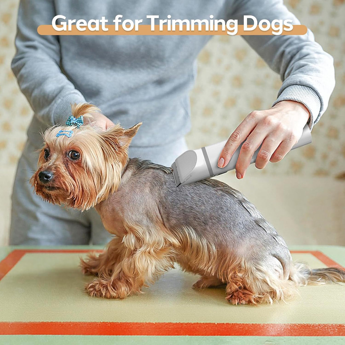 The complete packaging contents of the Masagotti four in one cordless pet grooming kit.