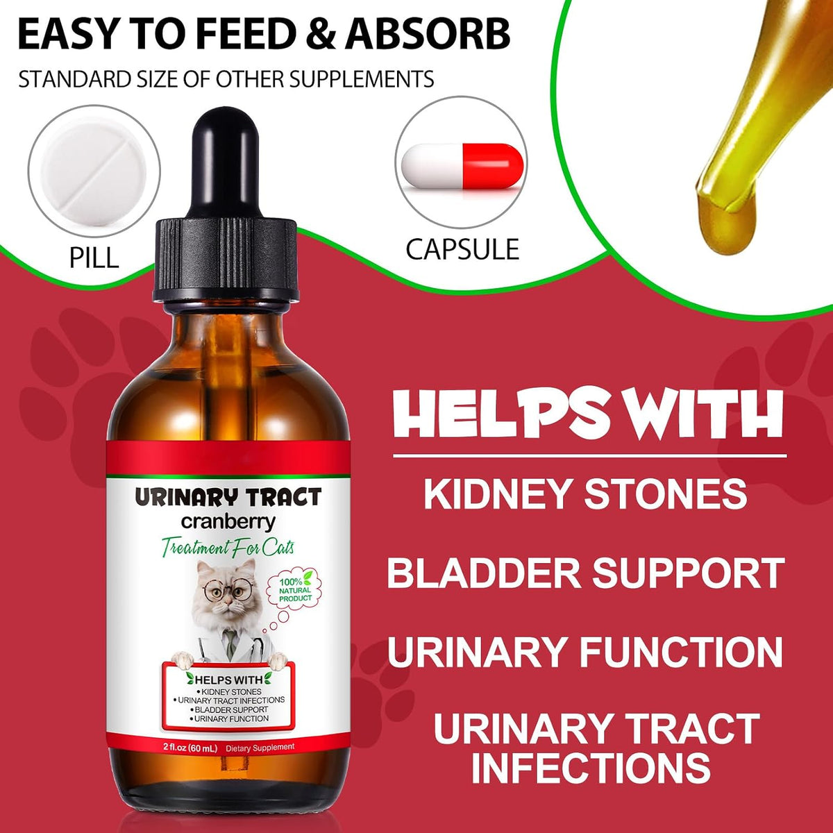 Mixing BTQAFVZT cat kidney supplement drops into wet pet food