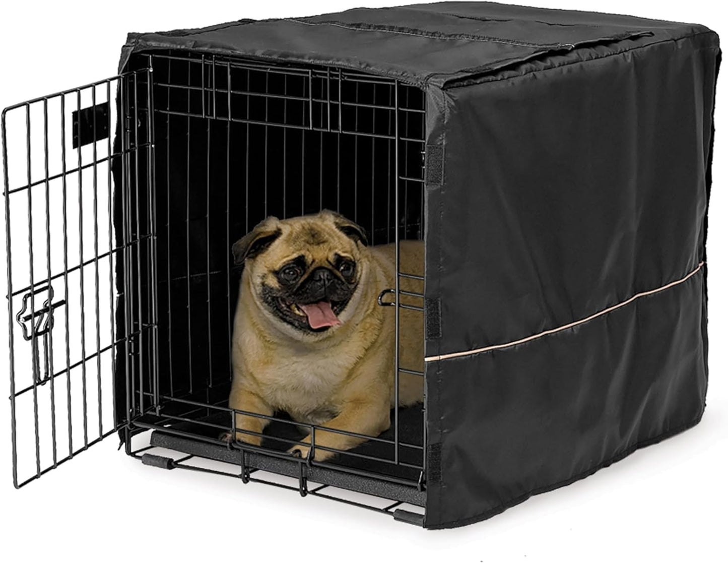MidWest Homes for Pets XL Dog Crate Cover, Black Polyester Privacy Kennel Cover Fits Most 48-inch Crates, Machine Washable, Reduces Barking & Chewing - Image 15