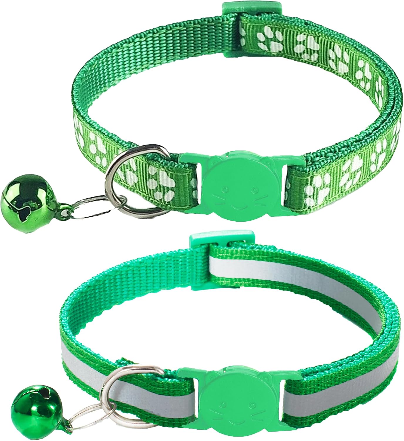 2 Pack Breakaway Cat Collars with Bells, Reflective Design and Claw Print Design, Safety Buckle, Adjustable 7.5-12.5 Inches for Kittens & Cats (Rose) - Image 15