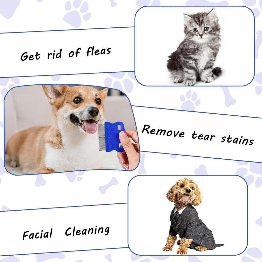 Gjinxi pet grooming comb set demonstrating rounded tooth tips for safety