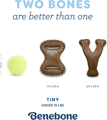 Benebone Puppy 2-Pack Dental Chew/Wishbone Dog Chew Toys, Made in USA, Real Bacon Flavor - Image 4