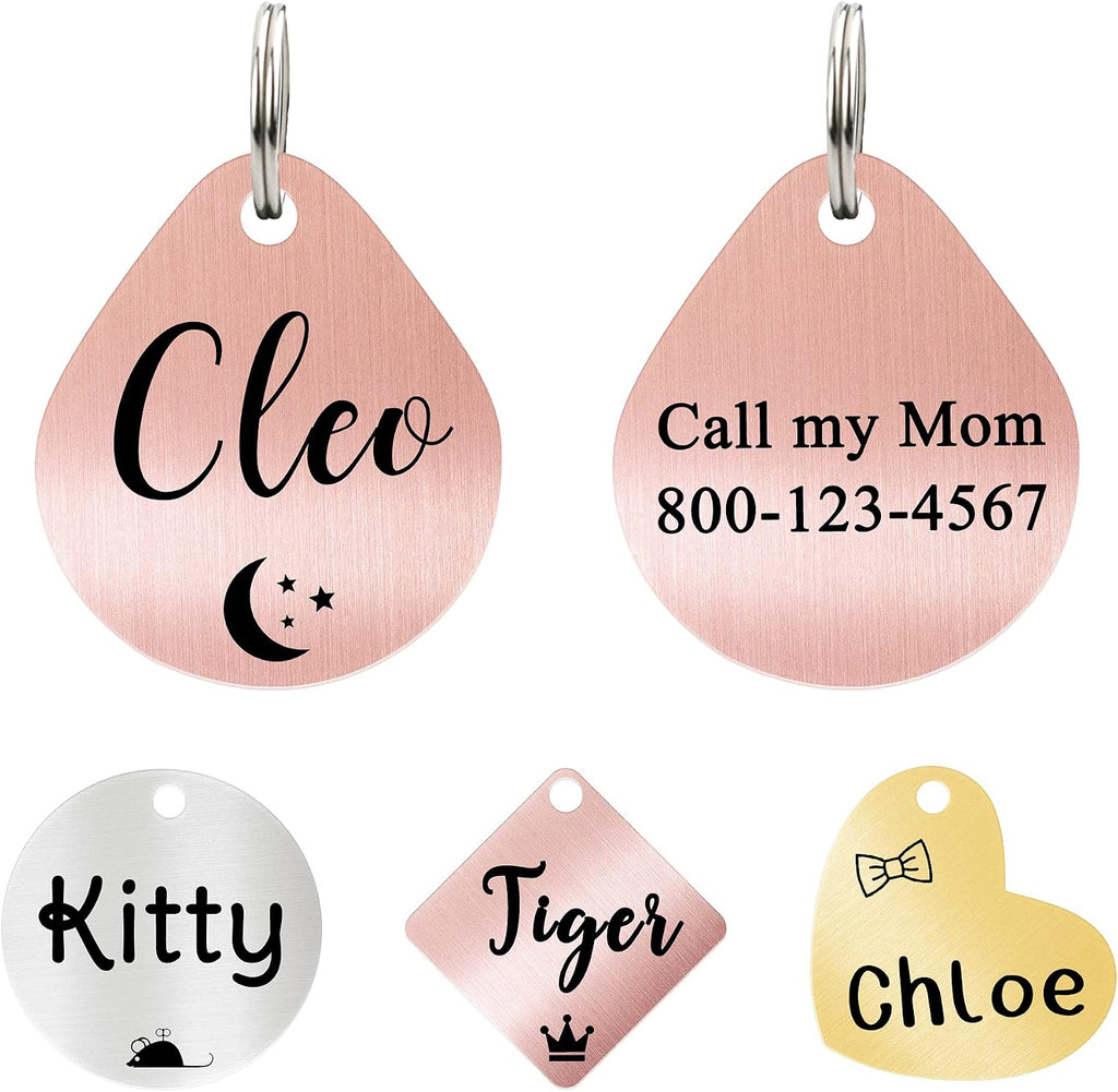 Ultra Joys Cat ID Tag Personalized Pet Tags, Durable Stainless Steel Small Pet Mini Dog Cat Tag Lightweight - Fish Tag in Silver - Image 10