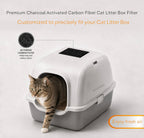 Pack of ten durable charcoal air deodorizer inserts for standard pet litter boxes.