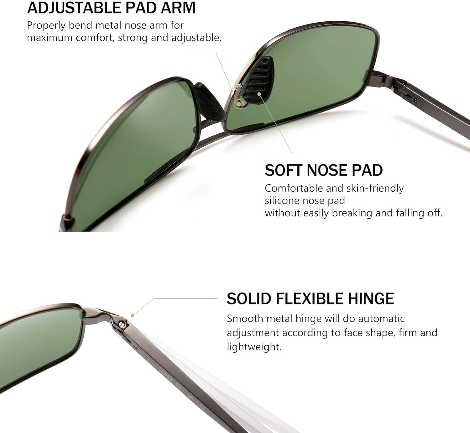 SUNGAIT high definition polarized men shades highlighting glare reduction capability